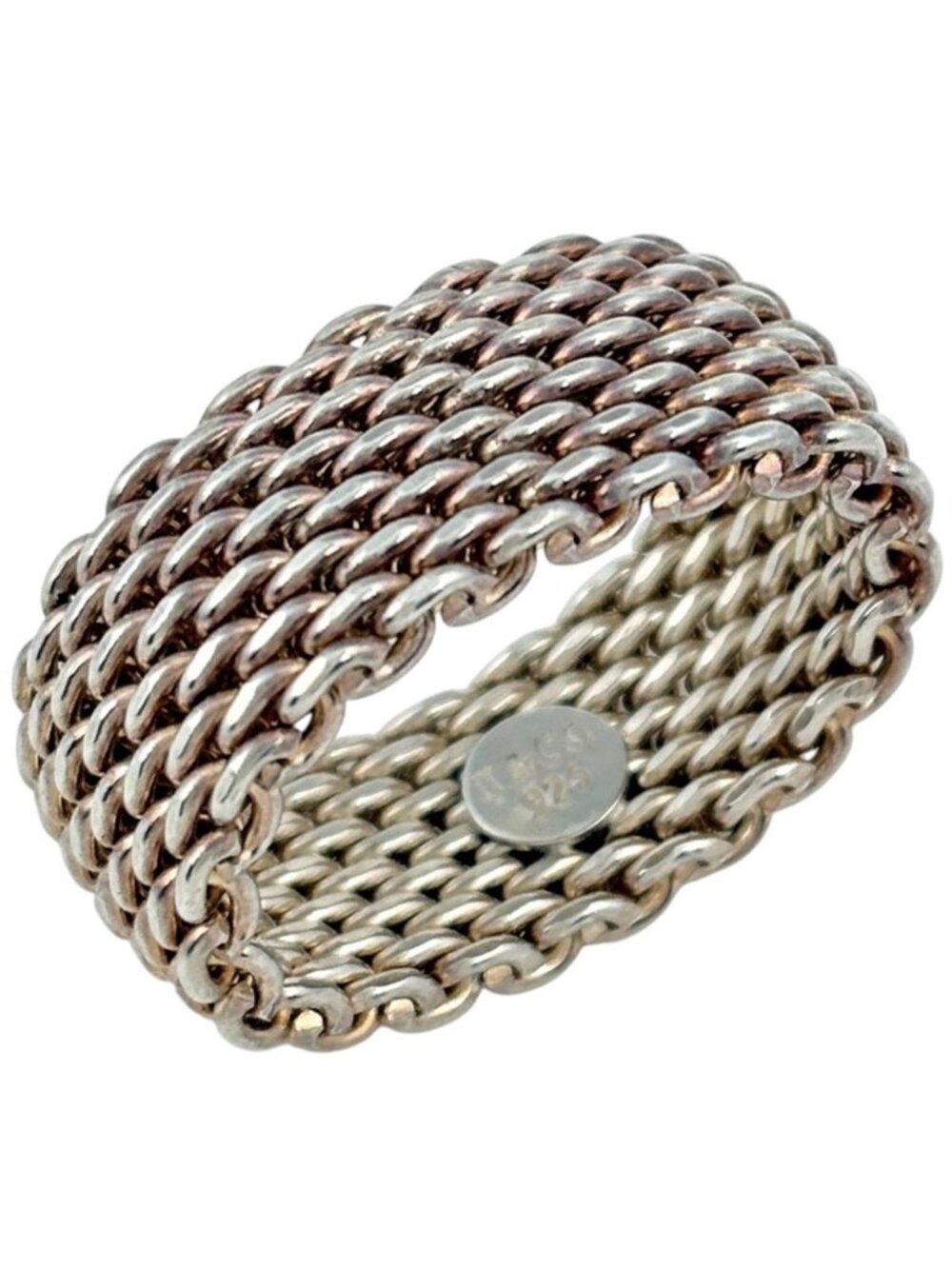 Tiffany & Co Ring Somerset Mesh 925 Sterling Silver